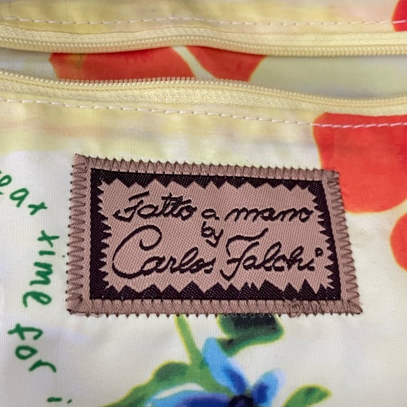 Fatto a Mano By Carlos Falchi Snakeskin Print Tote Bag Grey - Picture 3 of 5